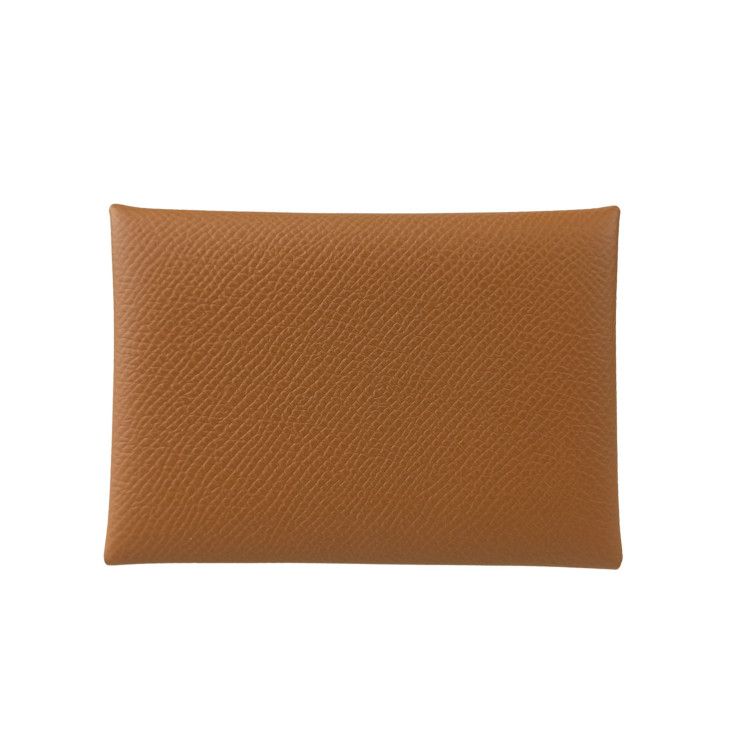 Hermes Coin Case Calvi Duo Gold Epson Unisex Coin Purse Engraved W Never Used