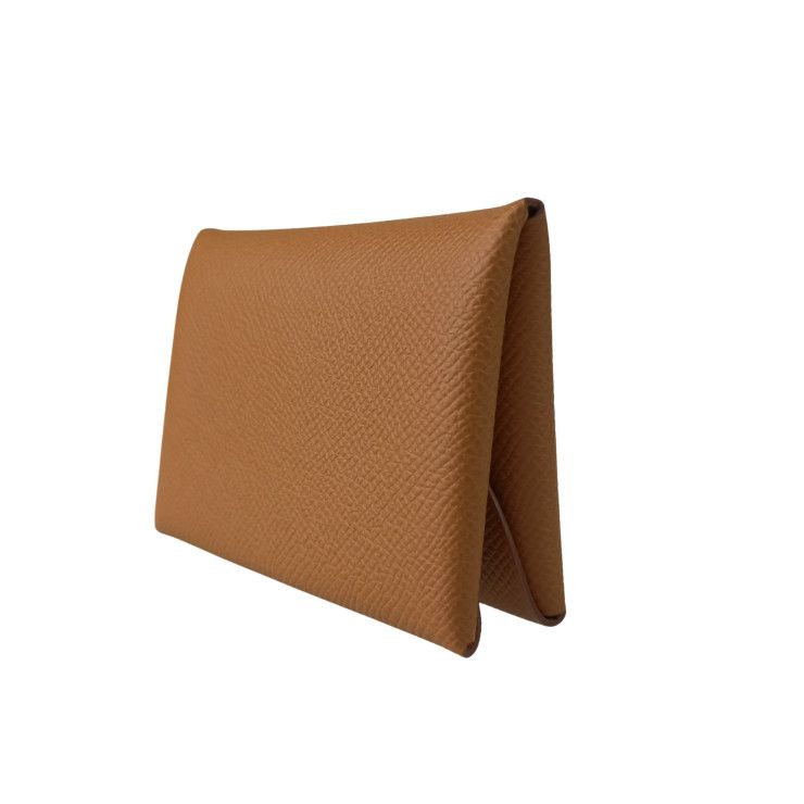 Hermes Coin Case Calvi Duo Gold Epson Unisex Coin Purse Engraved W Never Used