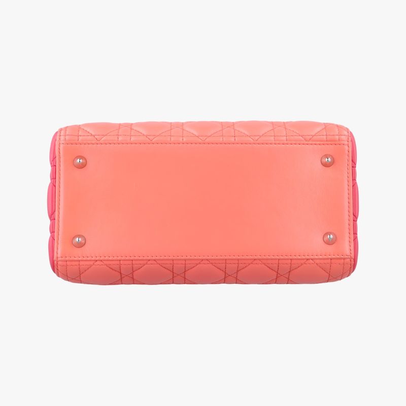 Christian Diorchristian Dior Lady Dior Orange And Pink Lambskin 15-bo-0133