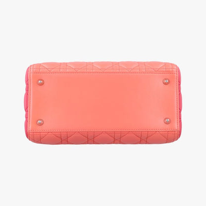 Christian Diorchristian Dior Lady Dior Orange And Pink Lambskin 15-bo-0133