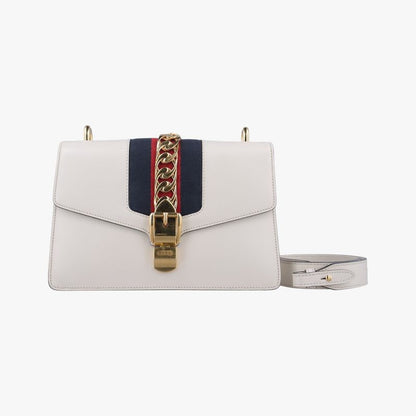 Gucci Sylvie Ivory X Navy X Red Leather 421882 G023902941