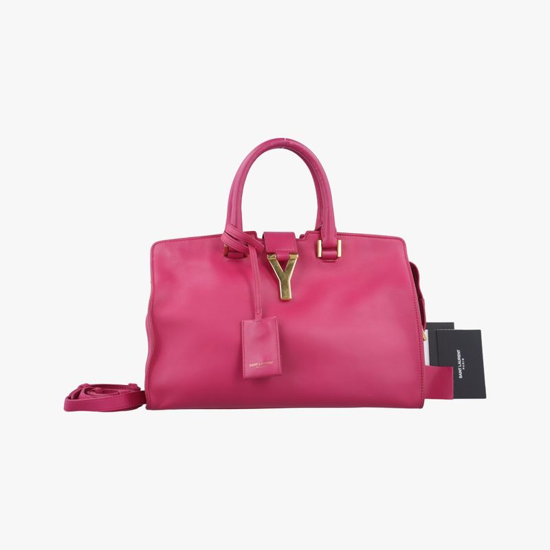 Yves Saint Laurent Yves Saint Laurenty Line Petit Cabas Su Rose Red Leather