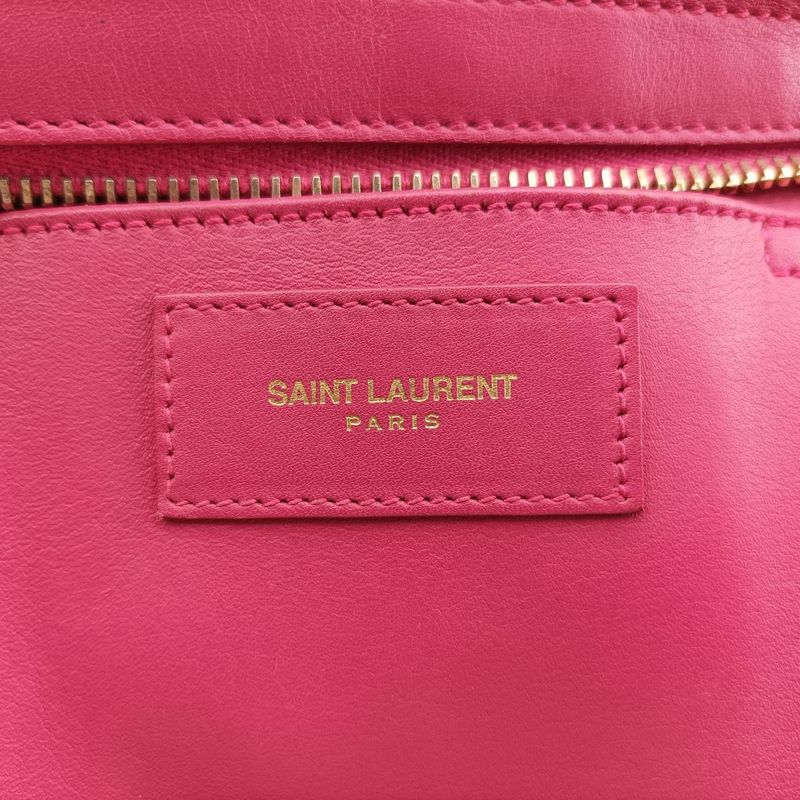 Yves Saint Laurent Yves Saint Laurenty Line Petit Cabas Su Rose Red Leather