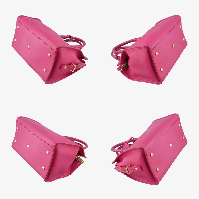 Yves Saint Laurent Yves Saint Laurenty Line Petit Cabas Su Rose Red Leather