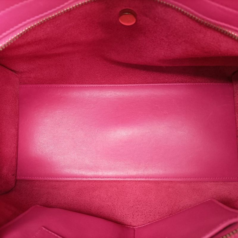 Yves Saint Laurent Yves Saint Laurenty Line Petit Cabas Su Rose Red Leather