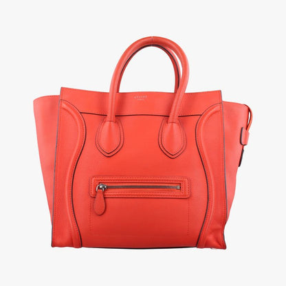 Celine Luggage Mini Shopper Orange Leather S-sa-0191 S-cu-1101