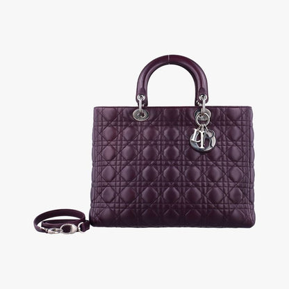 Christian Diorchristian Dior Lady Dior Purple Lambskin 01-ma-0130