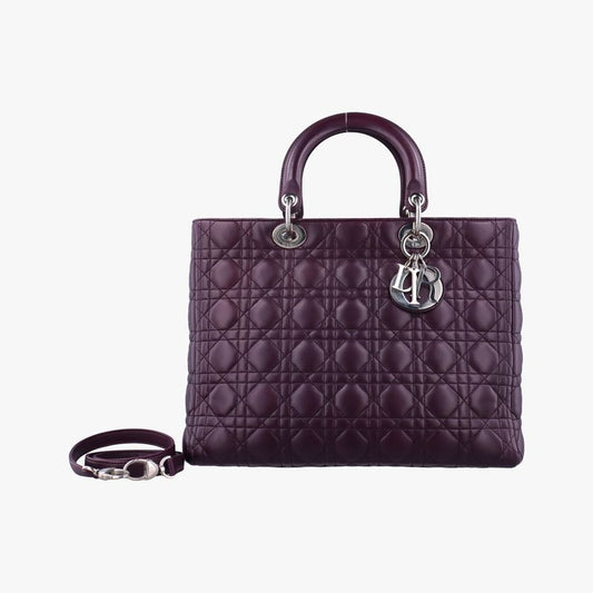 Christian Diorchristian Dior Lady Dior Purple Lambskin 01-ma-0130