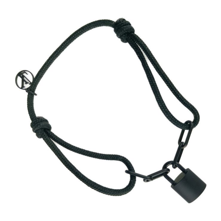 Louis Vuitton Bracelet Silver Lockit Virgil Abloh Q05270 Noir Black Profont