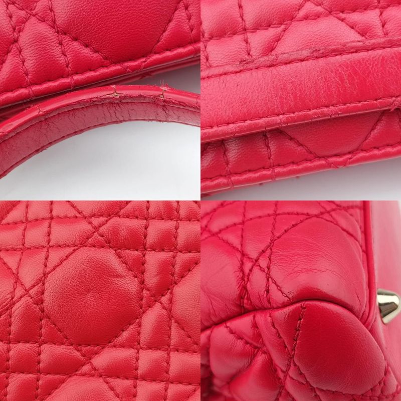 Christian Diorchristian Dior Soft Red Lambskin 17-bo-0163