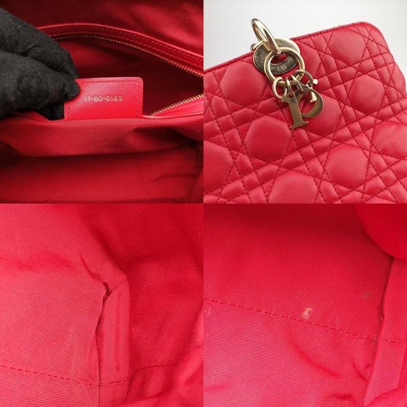 Christian Diorchristian Dior Soft Red Lambskin 17-bo-0163