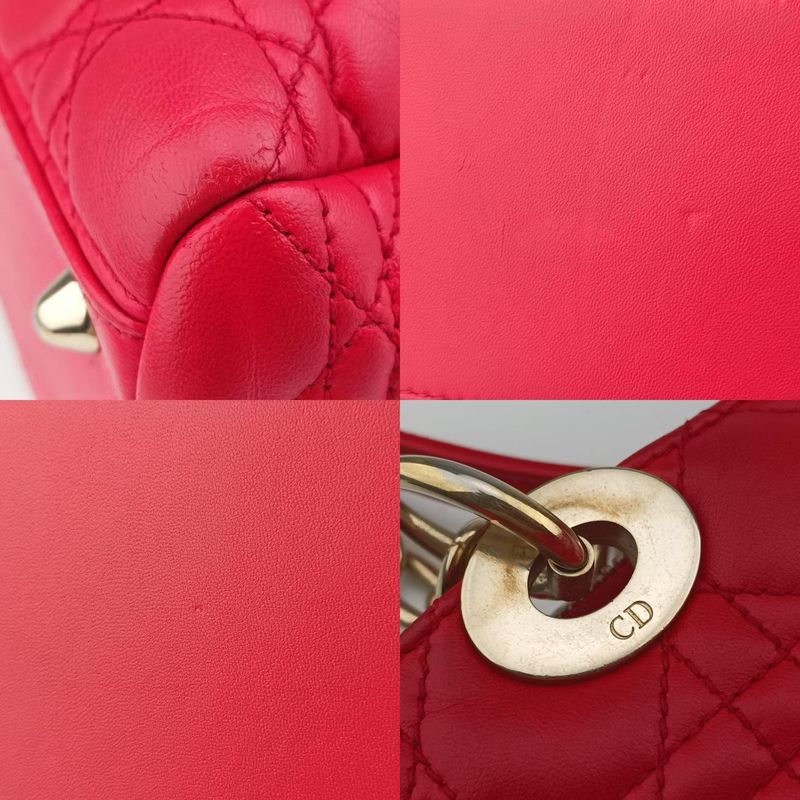 Christian Diorchristian Dior Soft Red Lambskin 17-bo-0163