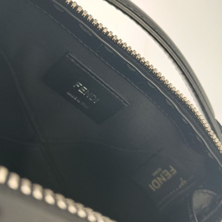 Fendi Shoulder Bag Zucca Mini Travel 7va552 Gray Black Canvas Leather Ladies