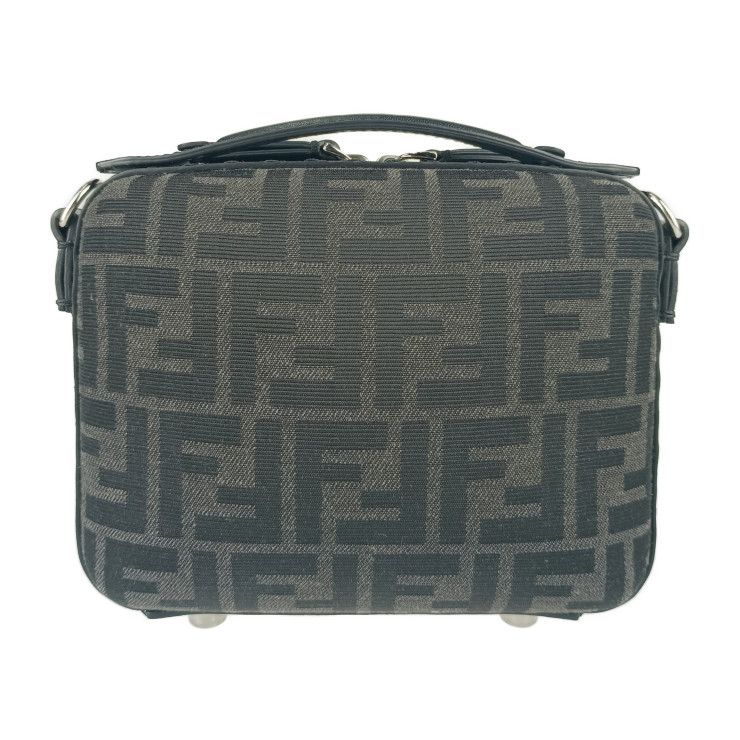 Fendi Shoulder Bag Zucca Mini Travel 7va552 Gray Black Canvas Leather Ladies