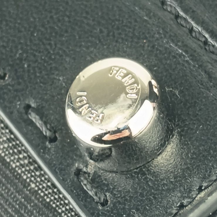 Fendi Shoulder Bag Zucca Mini Travel 7va552 Gray Black Canvas Leather Ladies