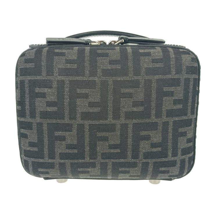 Fendi Shoulder Bag Zucca Mini Travel 7va552 Gray Black Canvas Leather Ladies