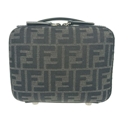 Fendi Shoulder Bag Zucca Mini Travel 7va552 Gray Black Canvas Leather Ladies