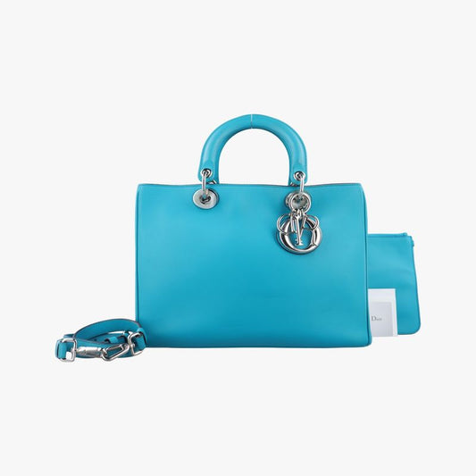 Christian Diorchristian Diorissimo Blue Leather 19-ma-0143