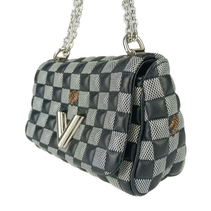 Louis Vuitton Damier Twist BB N40221 Black White Calf Leather Women Nicolas