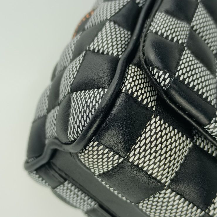 Louis Vuitton Damier Twist BB N40221 Black White Calf Leather Women Nicolas