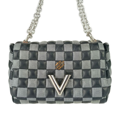 Louis Vuitton Damier Twist BB N40221 Black White Calf Leather Women Nicolas