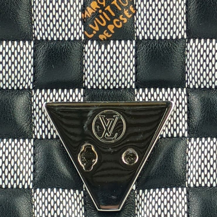 Louis Vuitton Damier Twist BB N40221 Black White Calf Leather Women Nicolas