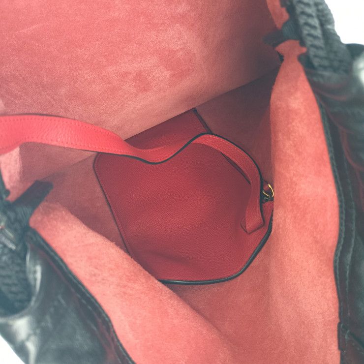 Gucci Backpack Daypack Print Drawstring Ring 516639 Hibisca Scuffed Leather