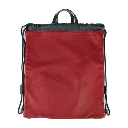Gucci Backpack Daypack Print Drawstring Ring 516639 Hibisca Scuffed Leather