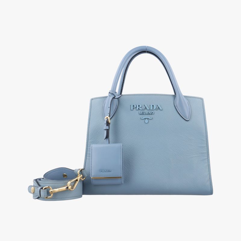 Prada Monochrome Blue Saffiano Leather 1ba156 117 R