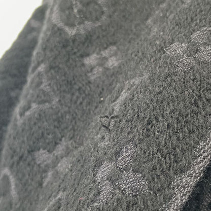 Louis Vuitton Scarf Monogram Classic M70520 Black 100% Wool Men's Fringe