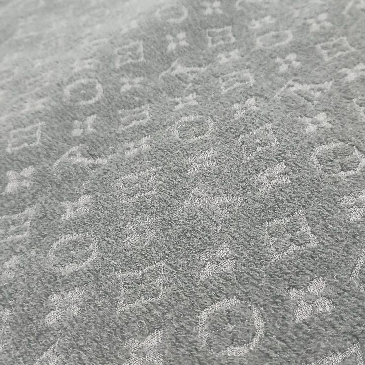 Louis Vuitton Scarf Monogram Classic M70520 Black 100% Wool Men's Fringe