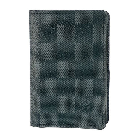 Louis Vuitton Card Case Organizer De Poche Damier Graphite N63075 Gray Black