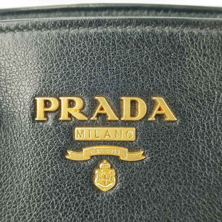 Prada Handbag 2WAY Bag 1ba164 Black Gold Hardware Calf Leather Ladies Shoulder
