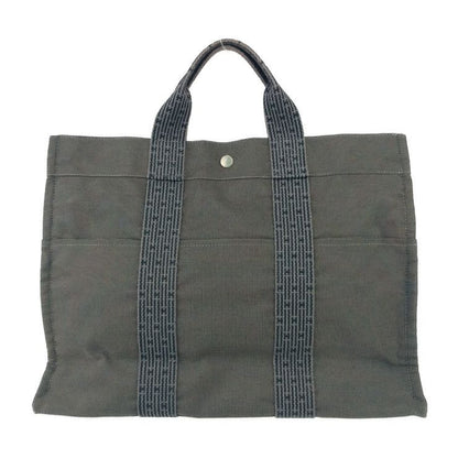 Hermes Tote Her Line Tote MM - Grey Silver Hardware Canvas Unisex Handbag
