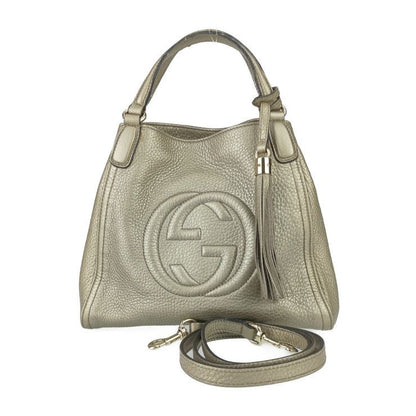Gucci Handbag Interlocking G Soho 2WAY Bag 336751 Gold Leather Ladies Shoulder