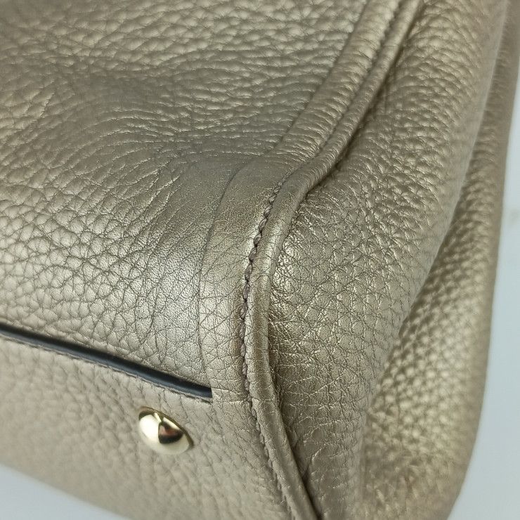 Gucci Handbag Interlocking G Soho 2WAY Bag 336751 Gold Leather Ladies Shoulder