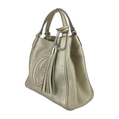 Gucci Handbag Interlocking G Soho 2WAY Bag 336751 Gold Leather Ladies Shoulder