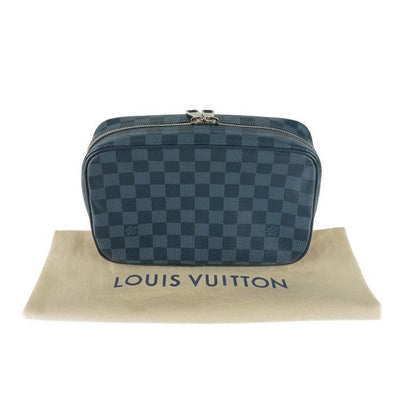 Louis Vuitton Second Bag Trousse Toilette GM N47523 Navy Silver Hardware Damier