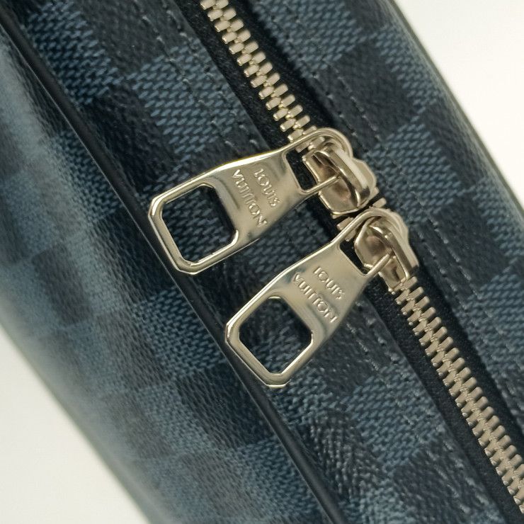 Louis Vuitton Second Bag Trousse Toilette GM N47523 Navy Silver Hardware Damier