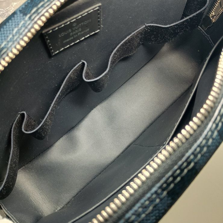 Louis Vuitton Second Bag Trousse Toilette GM N47523 Navy Silver Hardware Damier