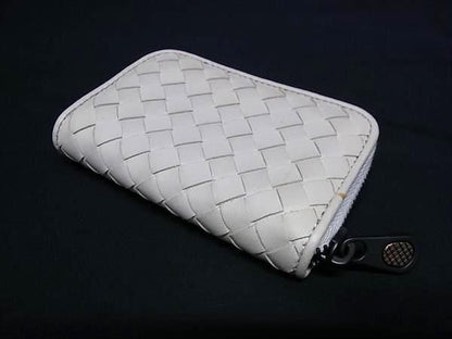 Bottega Veneta Coin Case Intrecciato Coin Case 114075 Ivory Leather Unisex