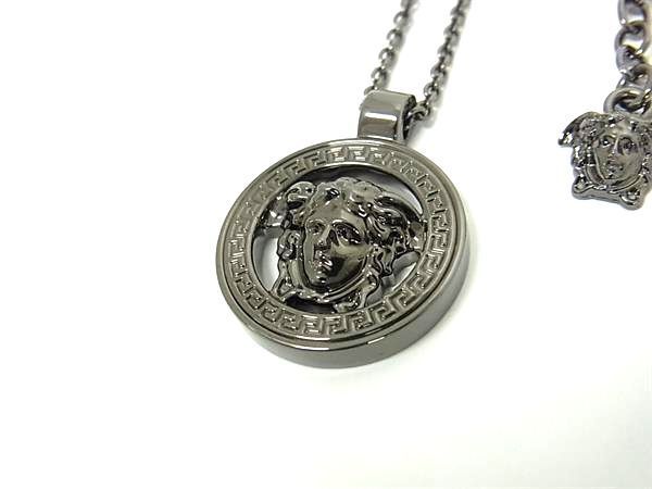 Versace Necklace 95 Medusa Greca - Gunmetal Metal Unisex Super Excellent