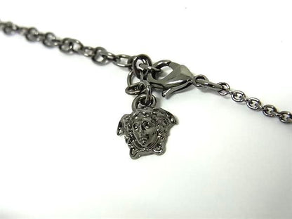 Versace Necklace 95 Medusa Greca - Gunmetal Metal Unisex Super Excellent
