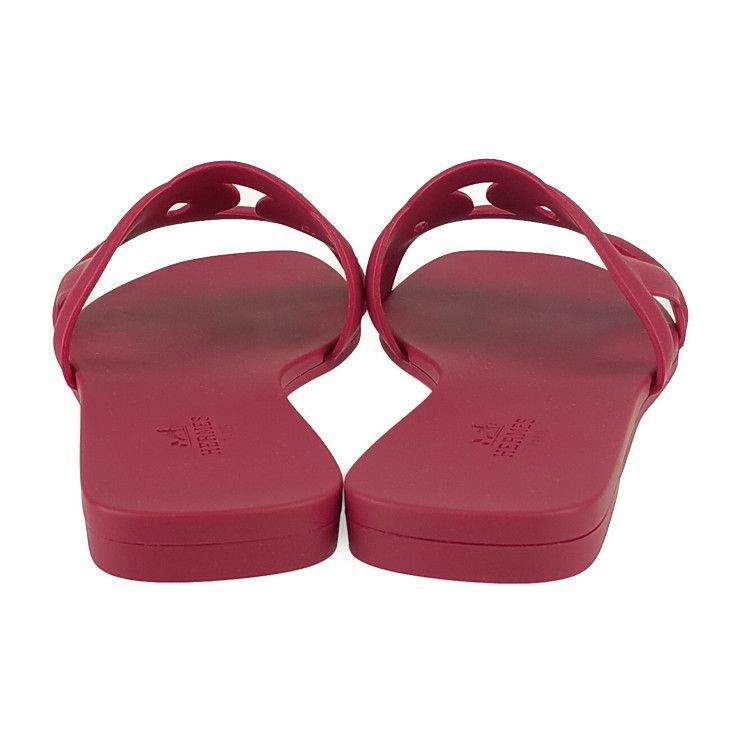 New Old Unused Display Hermes Sandals Aloha Chaine D'ancre - Bordeaux Rubber