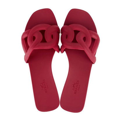 New Old Unused Display Hermes Sandals Aloha Chaine D'ancre - Bordeaux Rubber