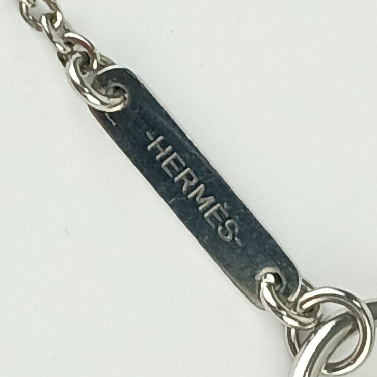 Hermes Necklace Cortaje Rope - Silver Metal Unisex Pendant Anchor Cordage