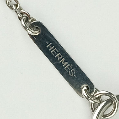 Hermes Necklace Cortaje Rope - Silver Metal Unisex Pendant Anchor Cordage