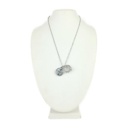 Hermes Necklace Cortaje Rope - Silver Metal Unisex Pendant Anchor Cordage