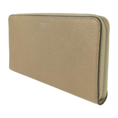 Celine Large Zipped Wallet - Beige Orange Red Silver Hardware Leather Women's