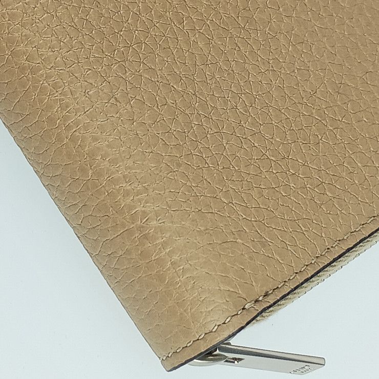 Celine Large Zipped Wallet - Beige Orange Red Silver Hardware Leather Women's